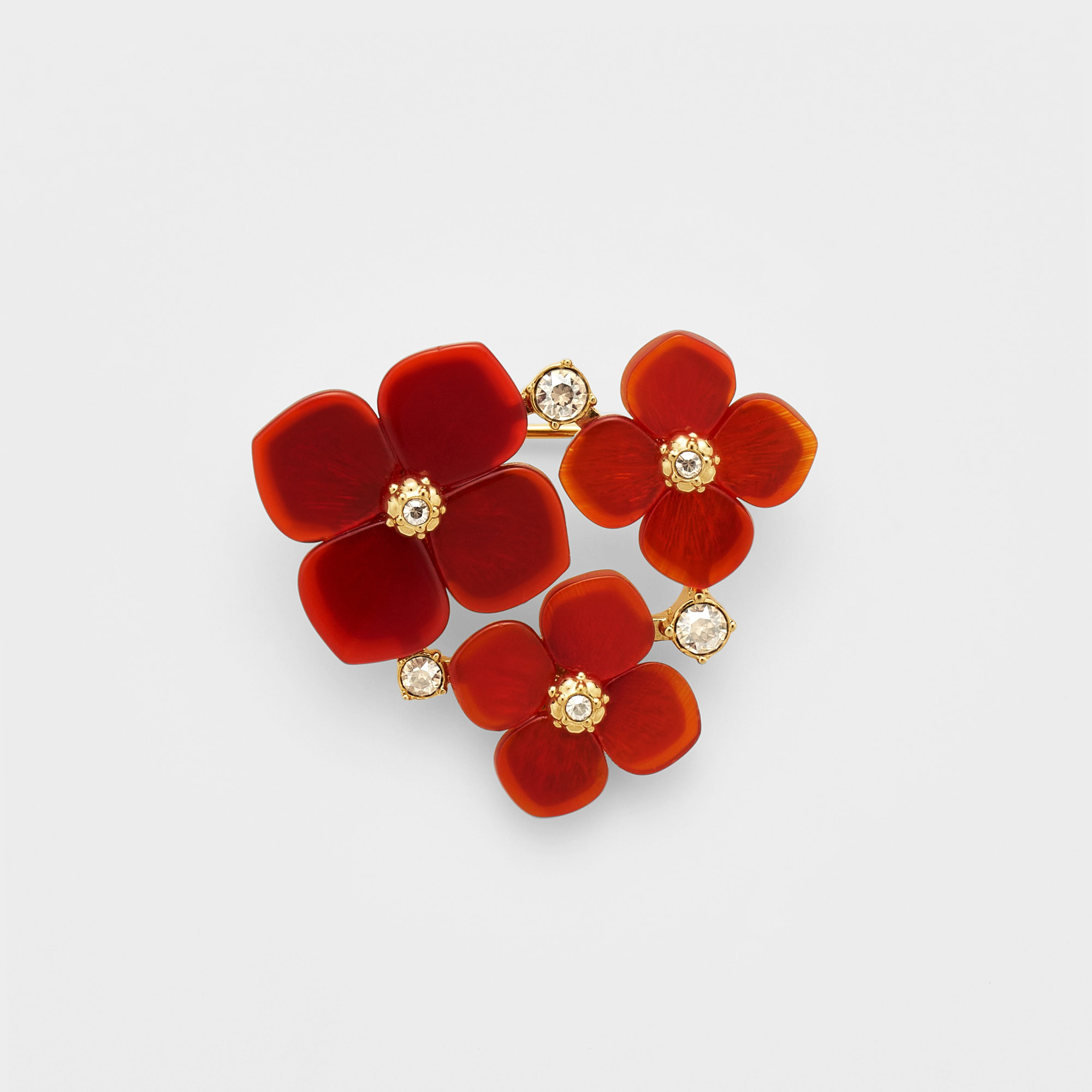 VBMV5646__CA カーネリアン フラワー ブローチ｜ブローチ｜ヴァン