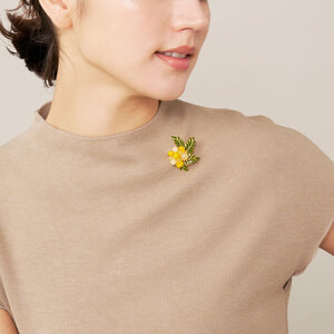 VBRD6156__Y2 ミモザ ブローチ・ノリタケ ボンボニエールセット