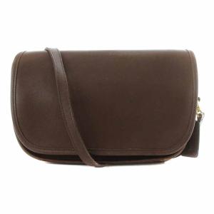 オールドコーチ ショルダーバッグ レザー フラップ USA製 茶 ブラウン