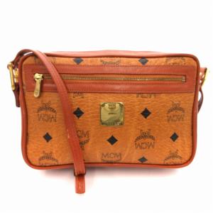 ショルダーバッグ 皮革 レザー ロゴ 茶 ブラウン（2024/10/24買取