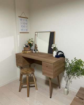 ドレッサー 正方形ミラー付き デスク コンパクト [幅110] | 【公式