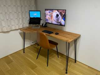 L字デスク(ライトブラウン)ヴィンテージデザインの男前家具 | 【公式