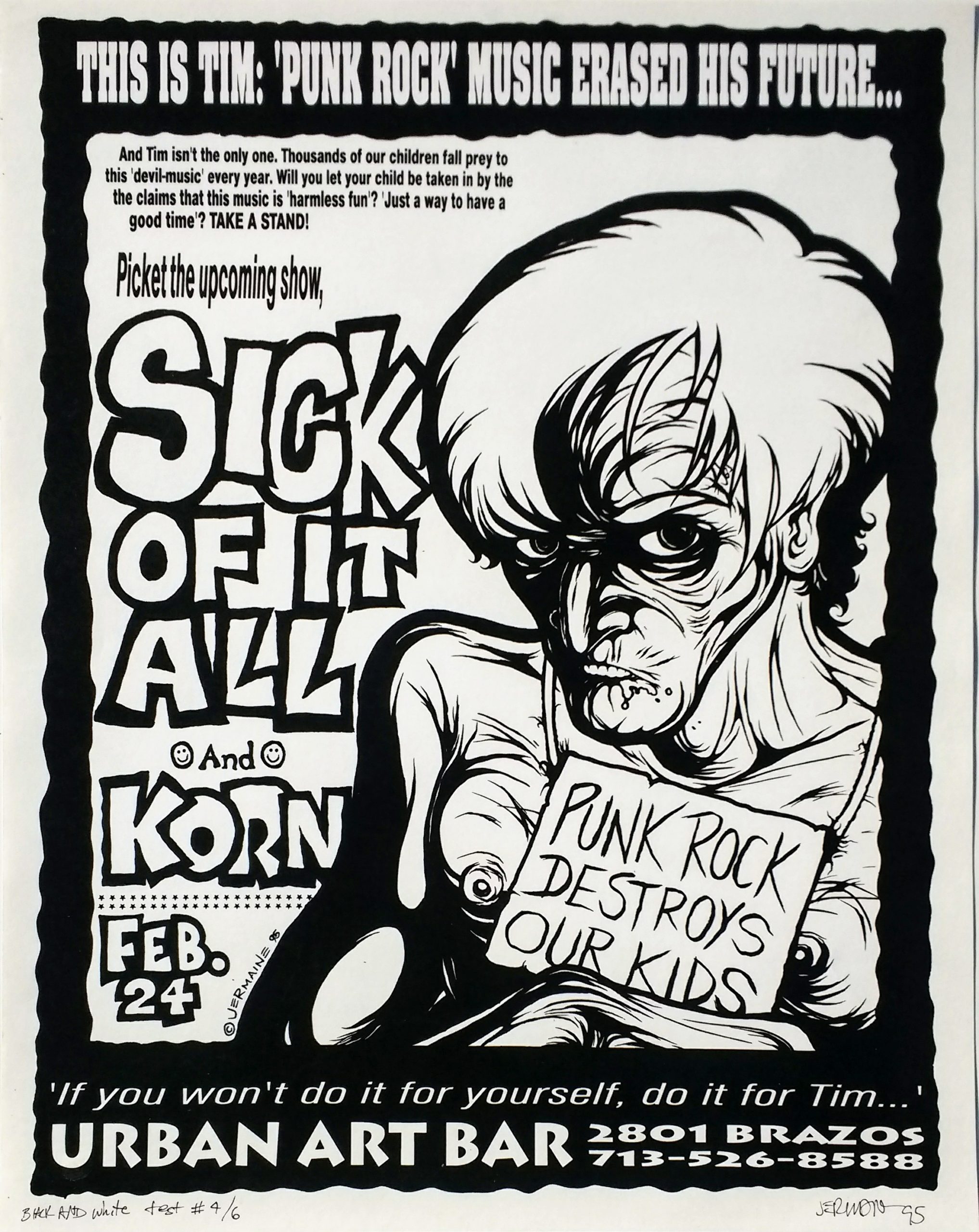 Sick of it All Poster w/ Korn 1995 Concert