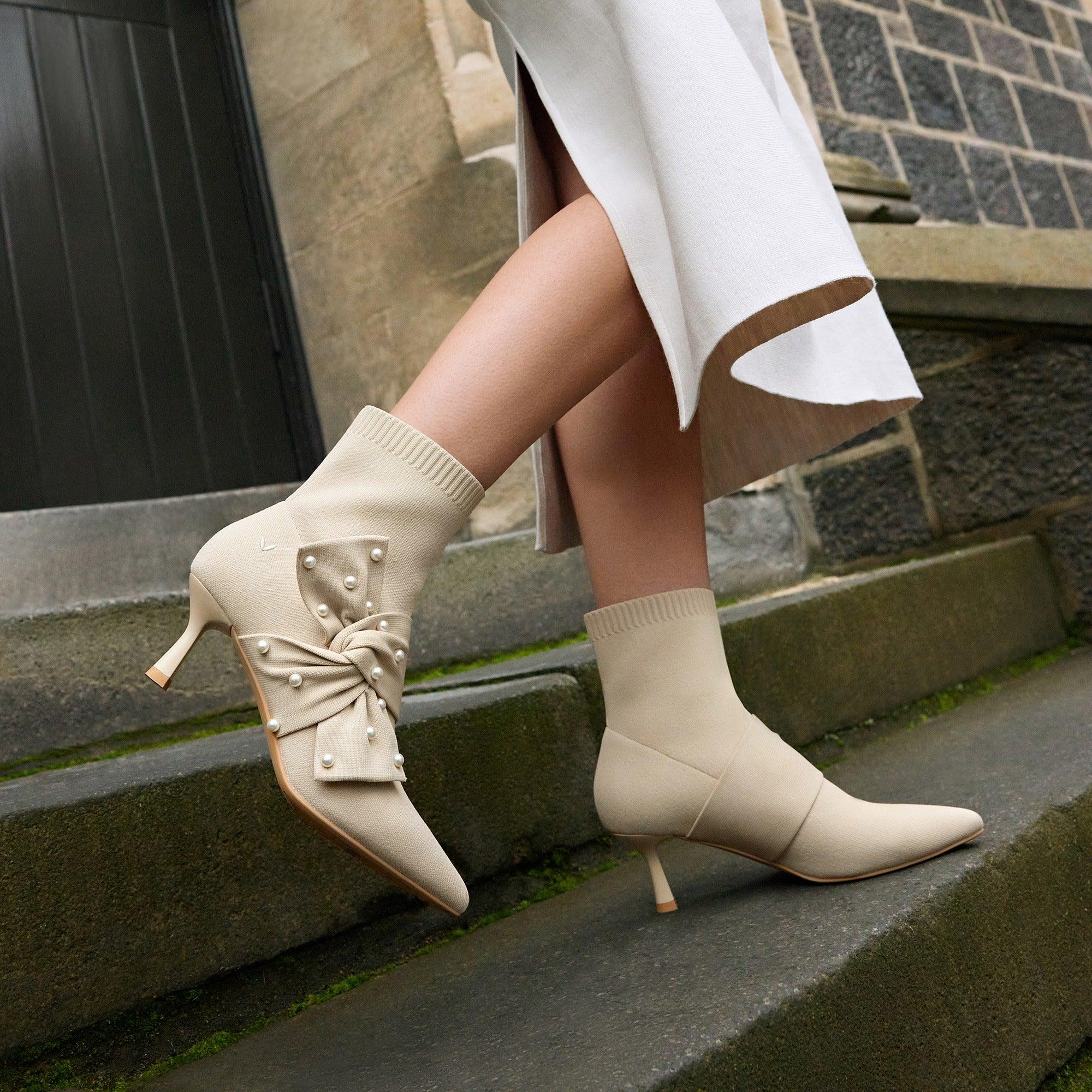 Athena] ポインテッドトゥ 撥水加工 アンクル ヒールブーツ – VIVAIA JAPAN