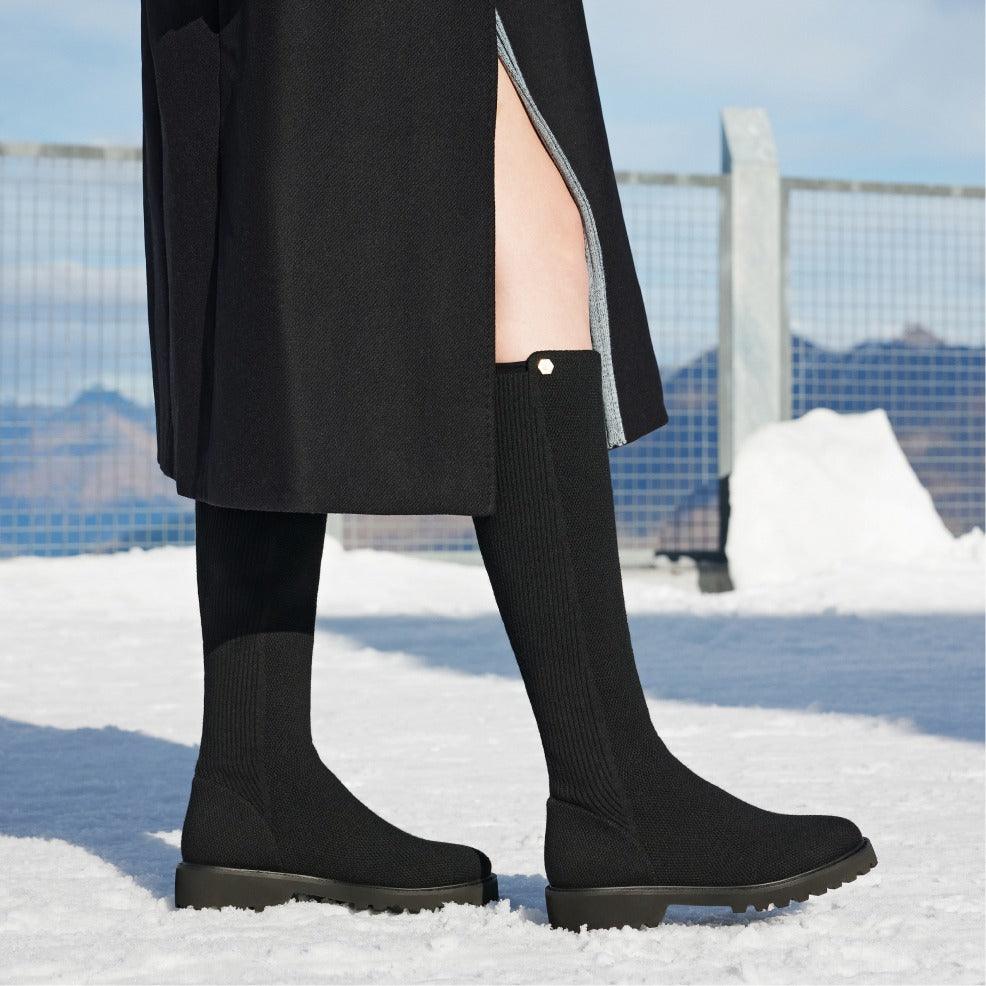 Filipa] ラウンドトゥ 撥水加工 ストレッチ ロングブーツ – VIVAIA JAPAN