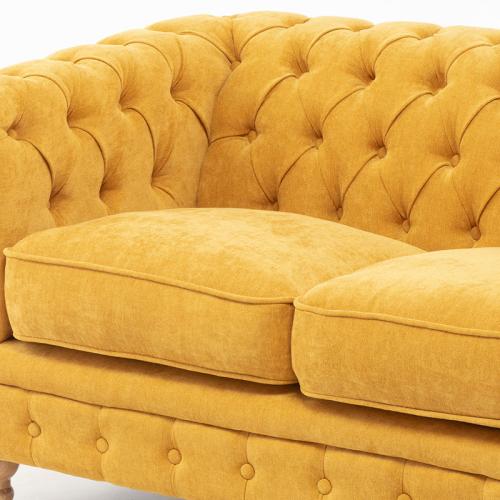 VCシリーズ 2人掛けソファ マスタードイエロー 布地 ナチュラルレッグ