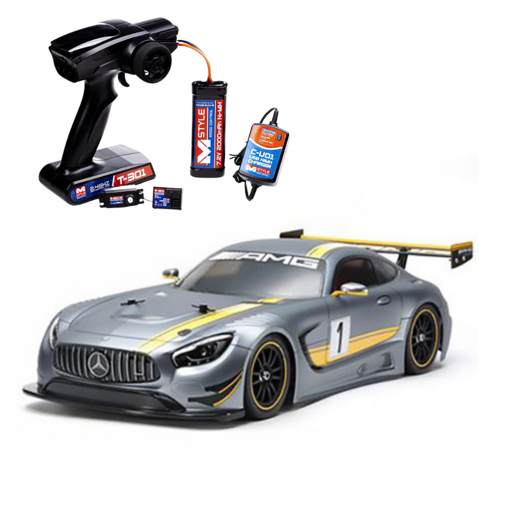 Tamiya Mercedes AMG Gt3 2017 (Tt-02) + RC Equipment Bundle