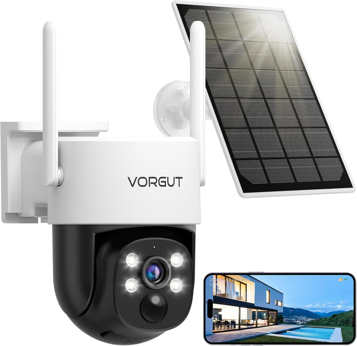 防犯カメラ 屋外 ソーラー ワイヤレス 400万画素 360°広角撮影 夜間