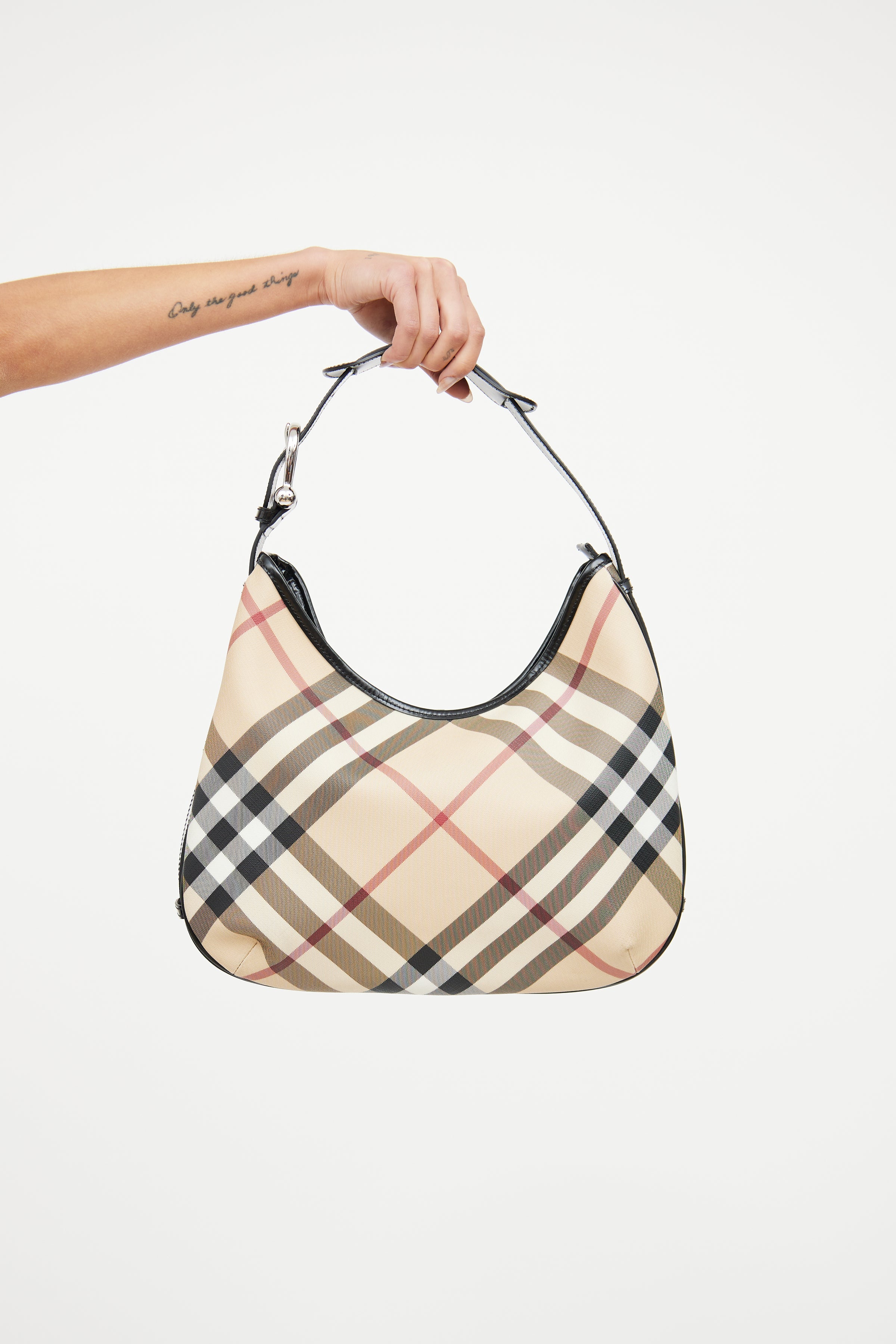 Burberry // Beige Nova Check Barton Shoulder Bag – VSP Consignment