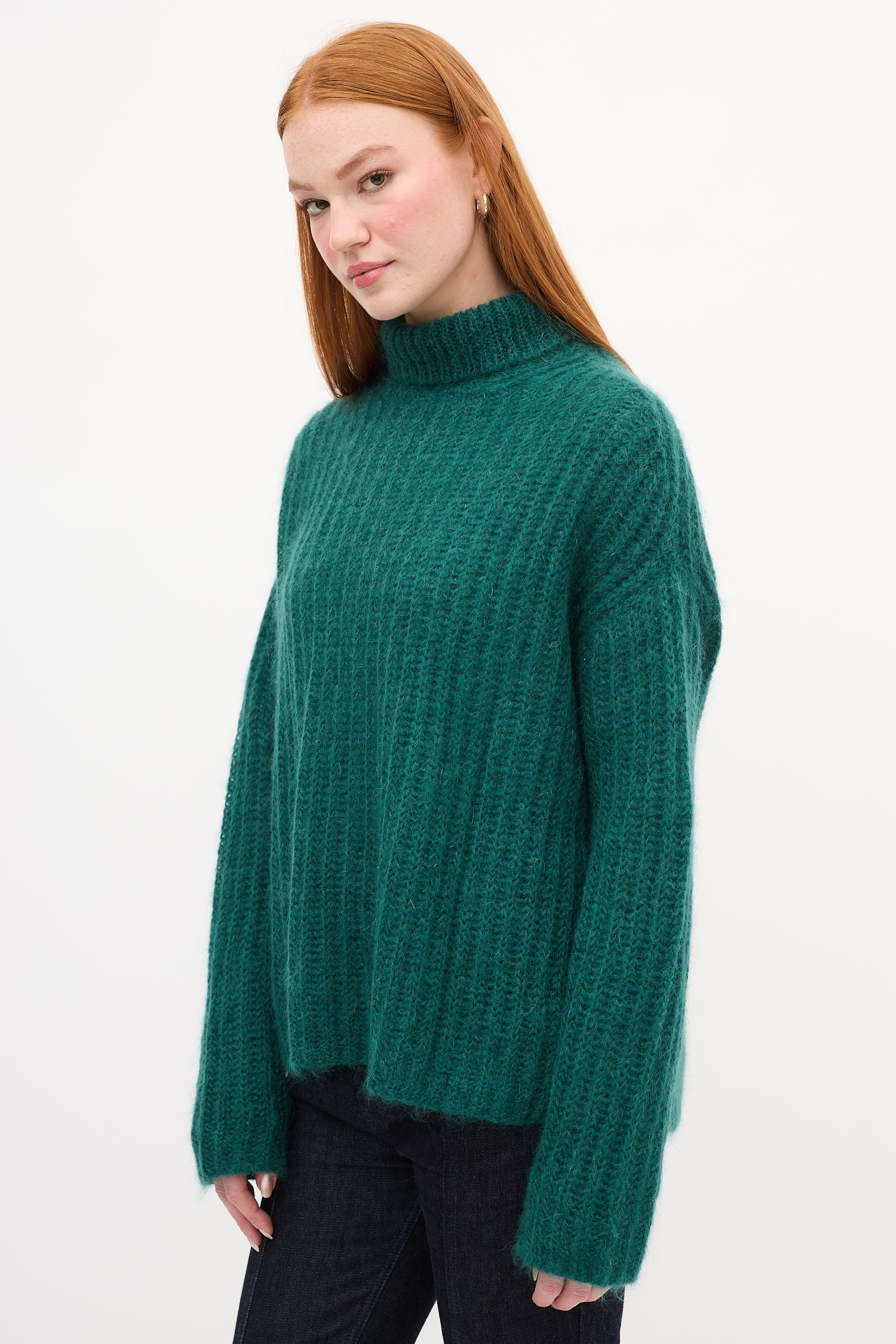 Marni // Green Mohair Knit Turtleneck Sweater – VSP Consignment