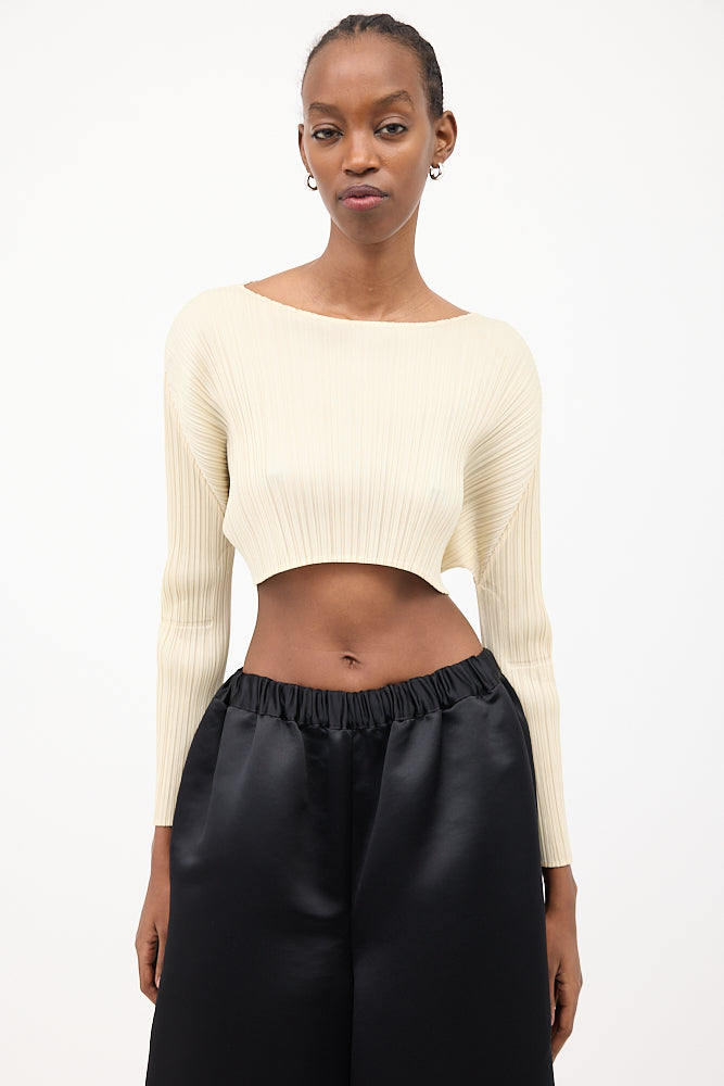 Pleats Please Issey Miyake // Pleated Long Sleeve Crop Top – VSP