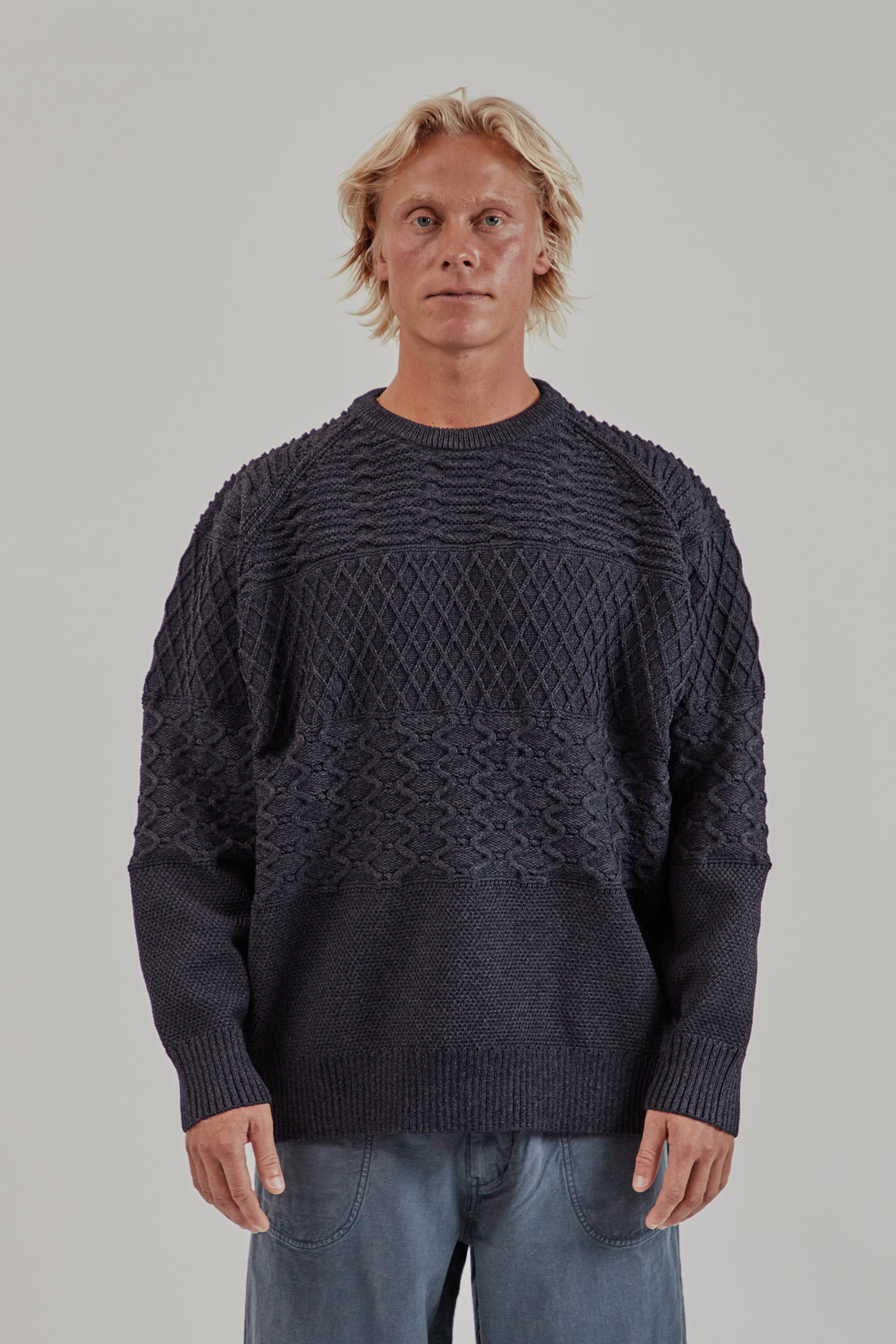 Nanamica Crew Neck Sweater - Dark Navy | Wallace Mercantile Shop