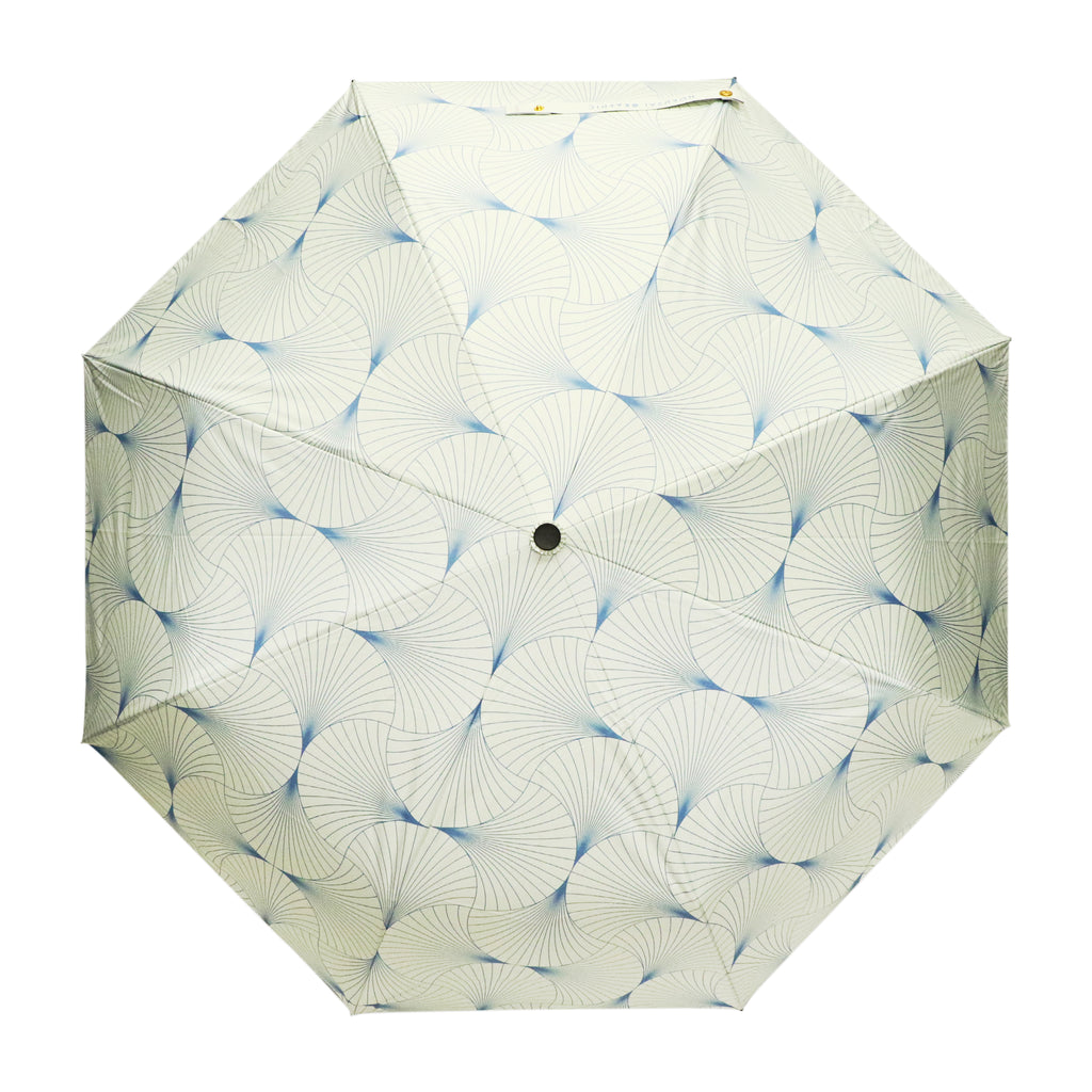 和柄テキスタイル 三つ折り畳み遮光日傘‐扇／白昼｜おしゃれな和柄傘