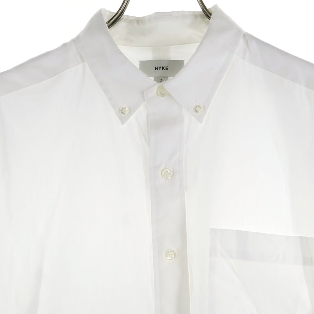 HYKE(ハイク) 24SS オーバーサイズコットン長袖シャツ ホワイト 241