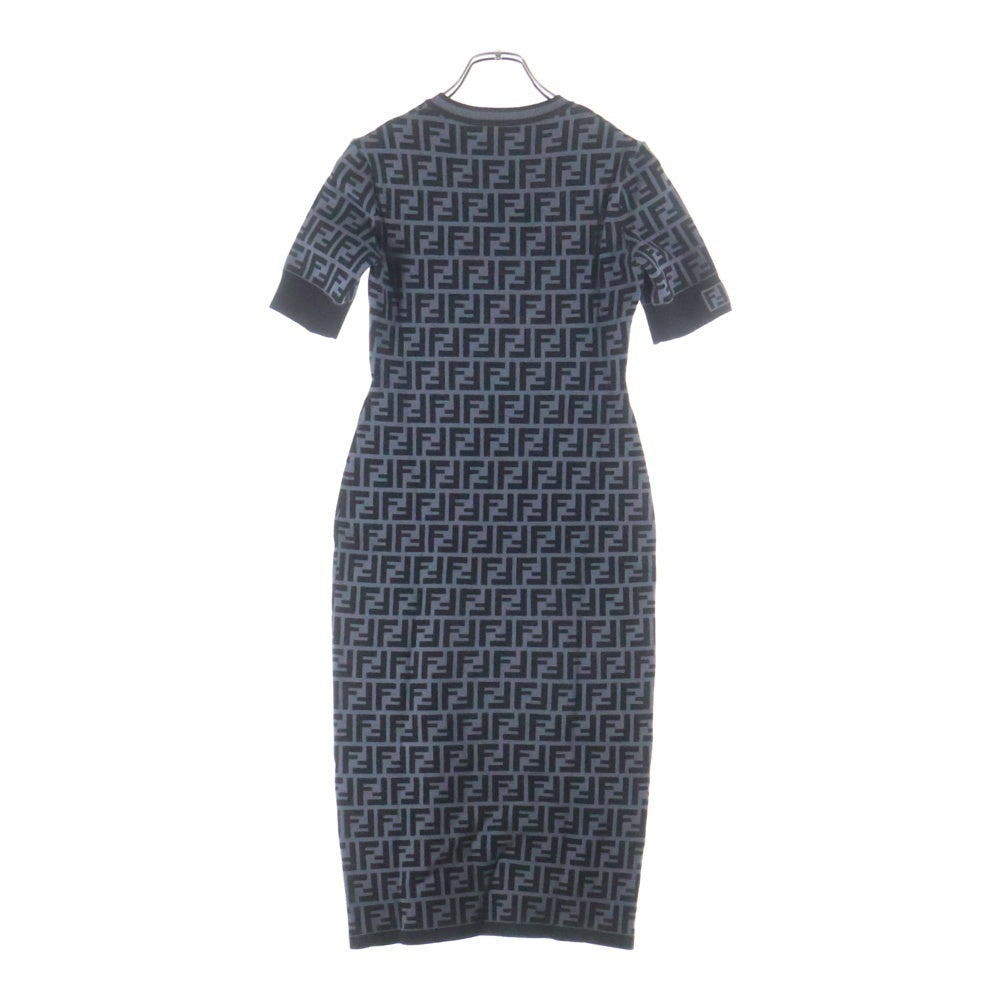 FENDI(フェンディ) FFロゴ ズッカ柄 ニットワンピース ブラック FZD753
