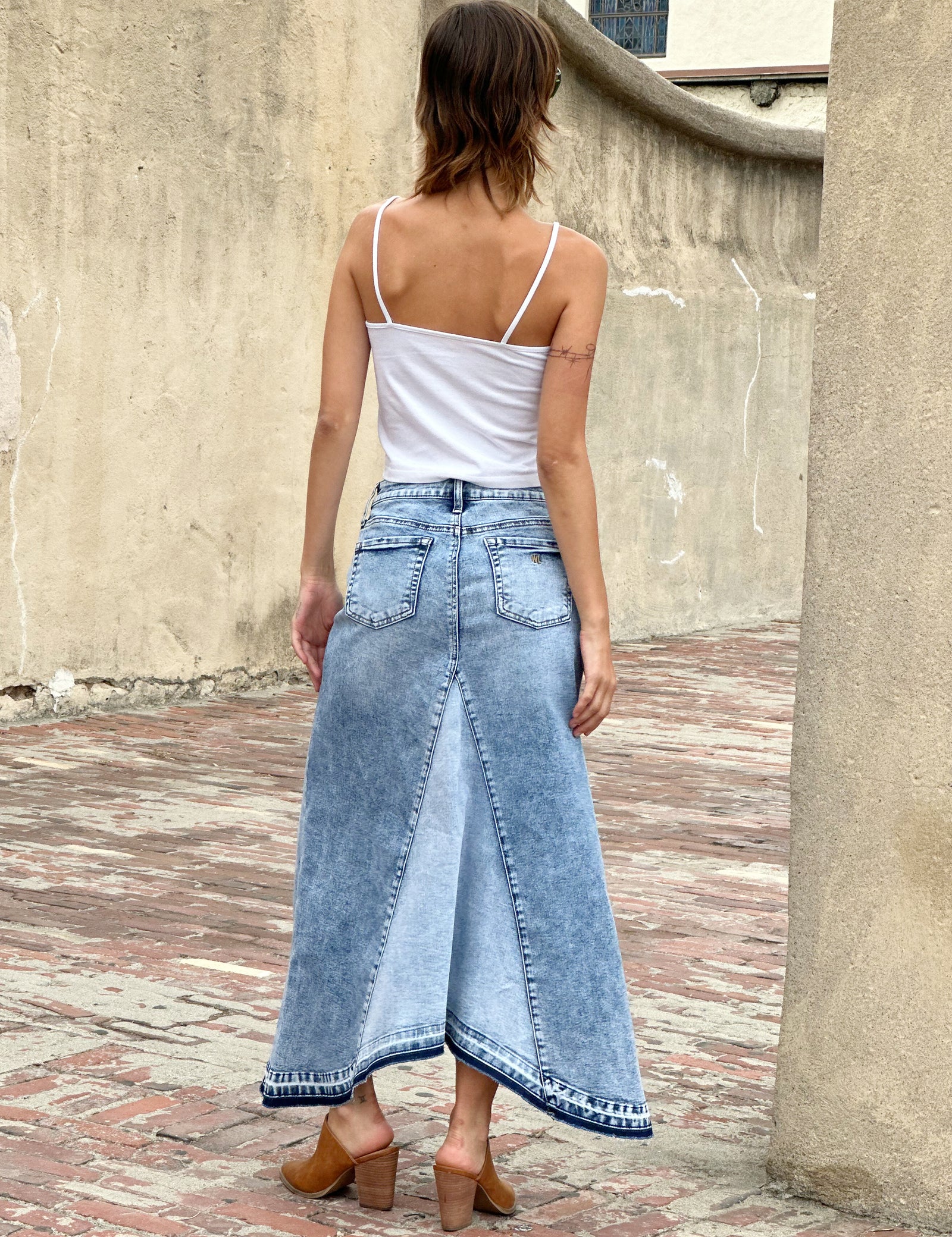 Women's Selma Pieced Denim Maxi Skirt – Billy T – washlabshop