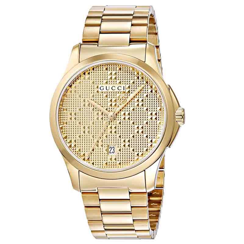 Gucci G Timeless Gold Dial Gold Steel Strap Unisex Watch
