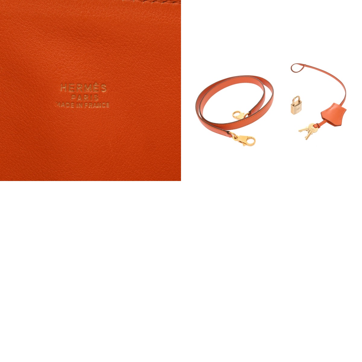 エルメス マクファーソン オレンジ ボックスカーフ レディース バッグ