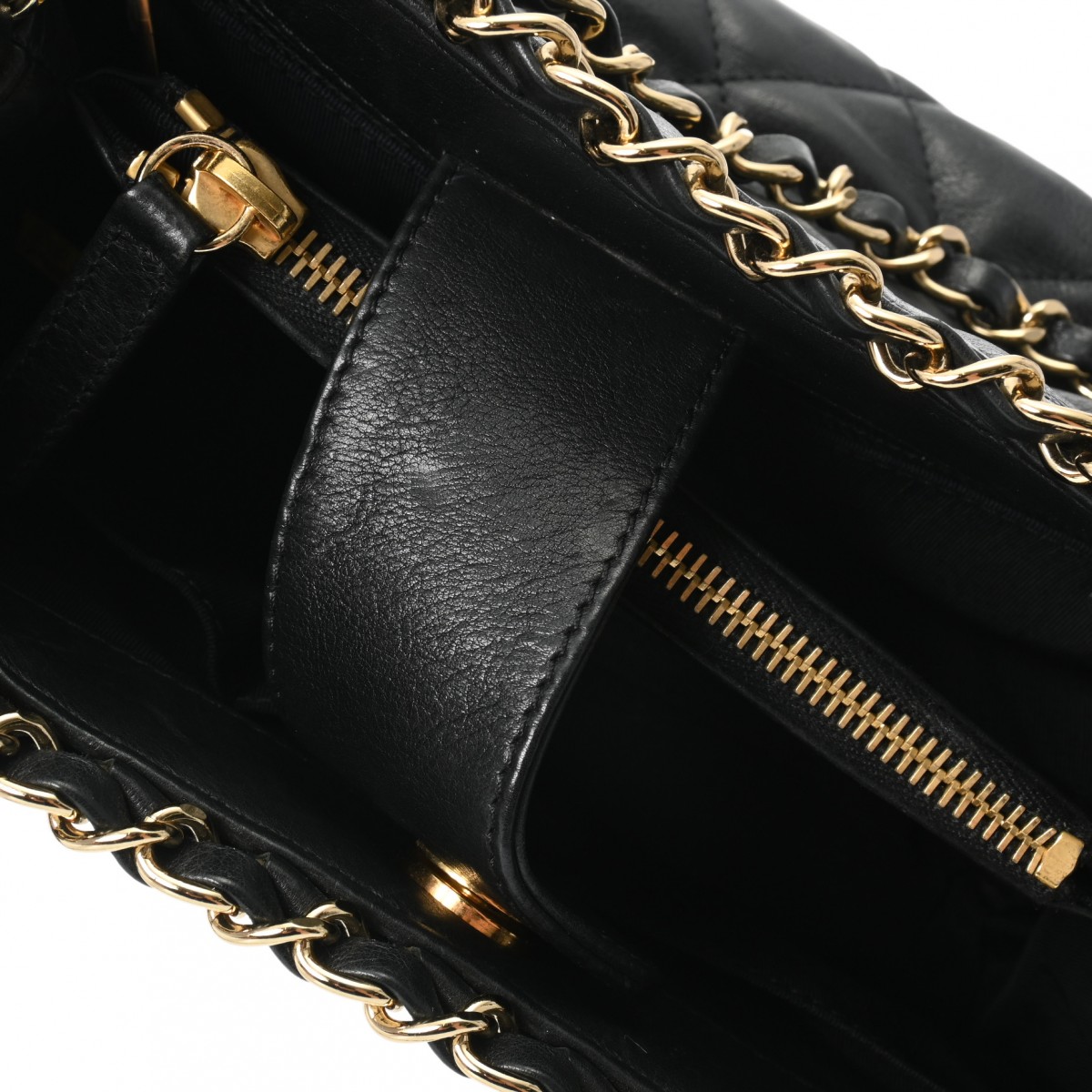 シャネル チェーンミートート ブラック A50494 カーフスキン