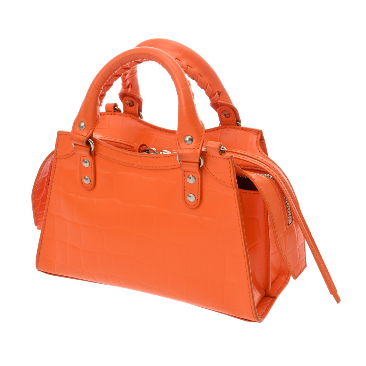 バレンシアガ ネオクラシックシティミニ オレンジ 638524 クロコ型押し