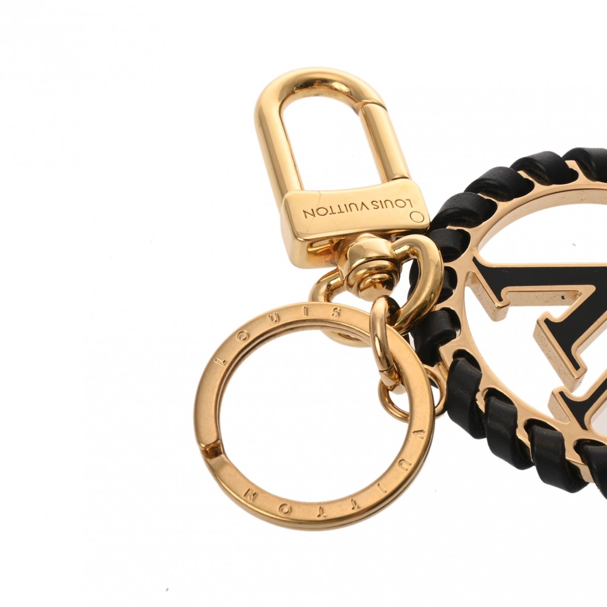 ルイ ヴィトン キーホルダー ベリー ブラック/ゴールド M63082 レザー