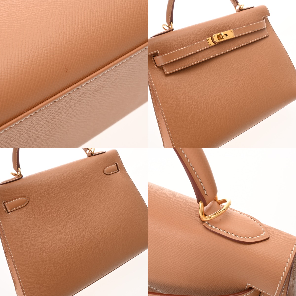 エルメス ケリー 32 外縫い 2WAY ナチュラル クシュベル レディース