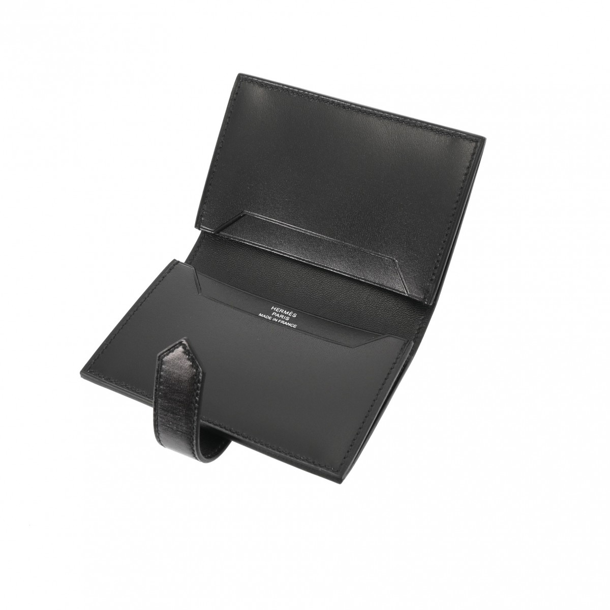エルメス ベアン カードケース モノクローム ブラック/ブラック金具