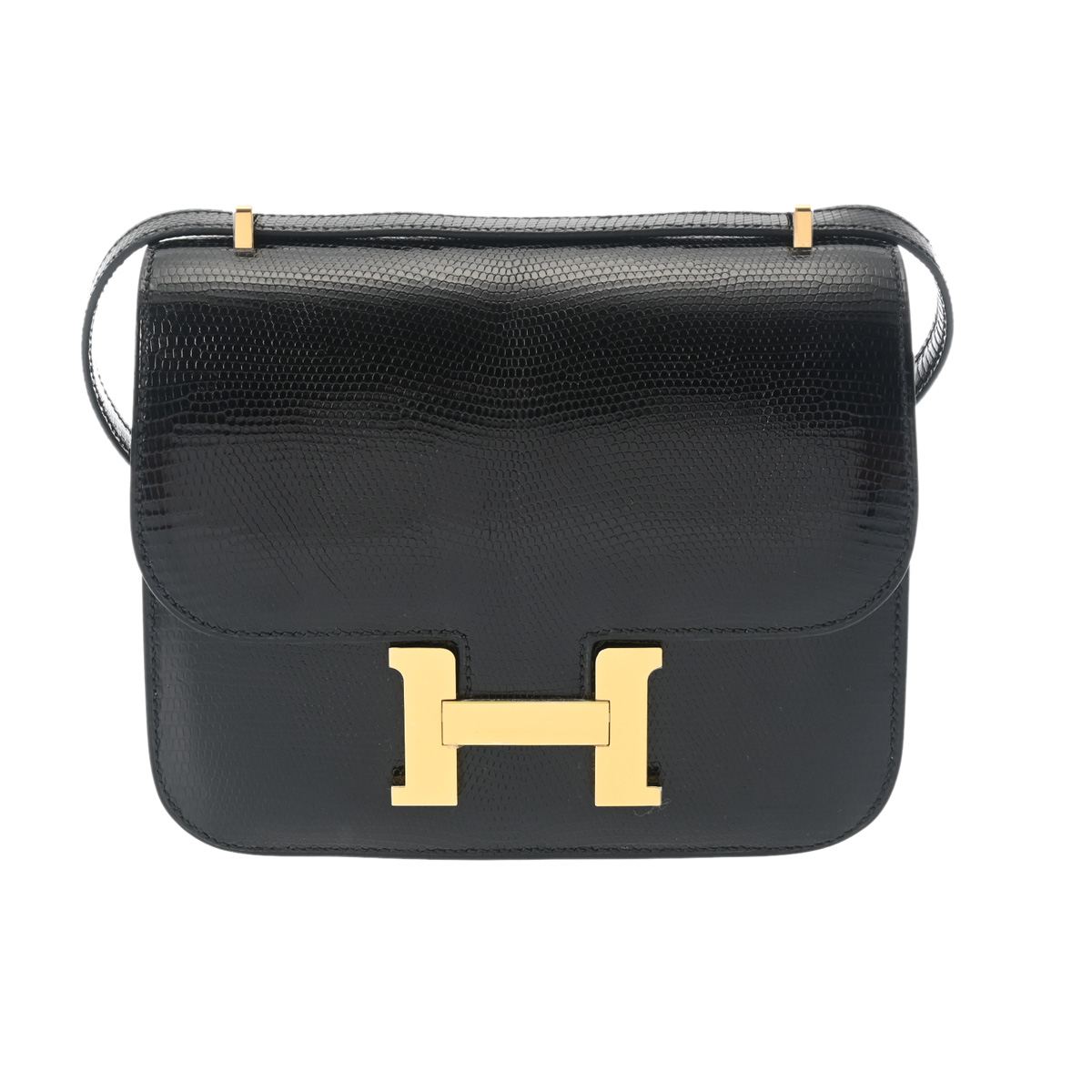 エルメス コンスタンス ミニ18 ブラック リザード レディース バッグ