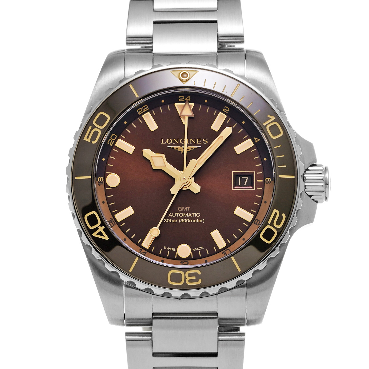 ロンジン ハイドロコンクエスト GMT L3.790.4.66.6 サンレイブラウン