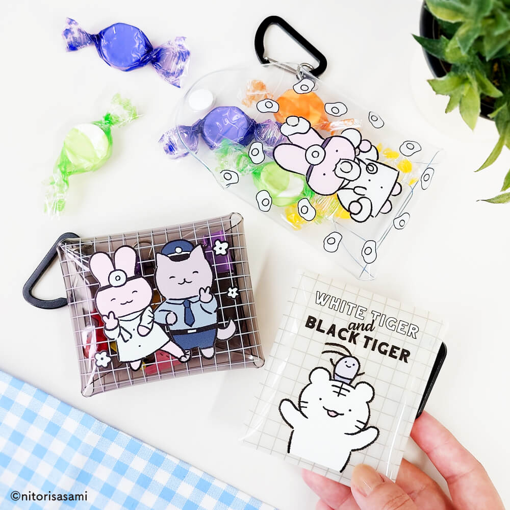 ホワイトタイガーとブラックタイガー クリアマルチケースSS（なかよく