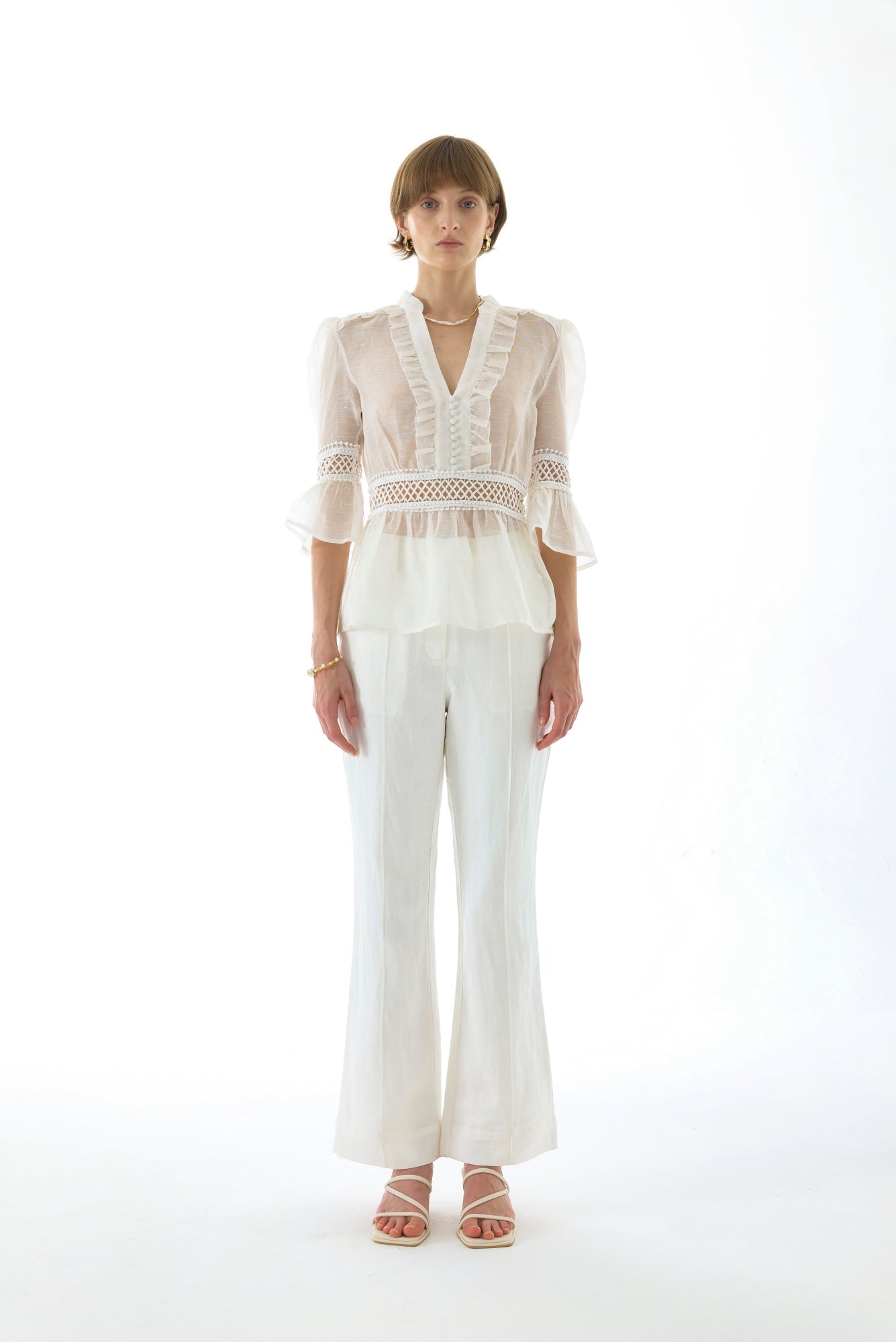 JOSEPHINE SILK PEPLUM BLOUSE WHITE – We Are Kindred