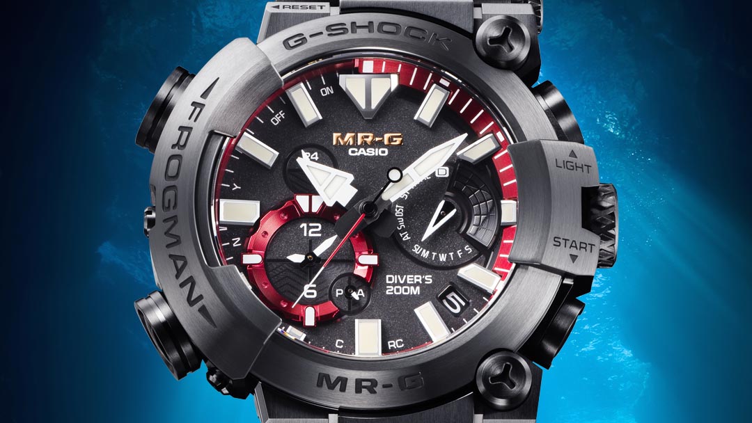 Gショックから、チタン製ブレスレットを備えたMR-Gフロッグマンが登場