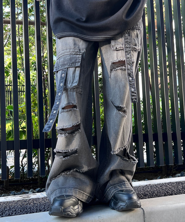 デストロイパンクバギーデニムパンツ – WEGO ONLINE STORE