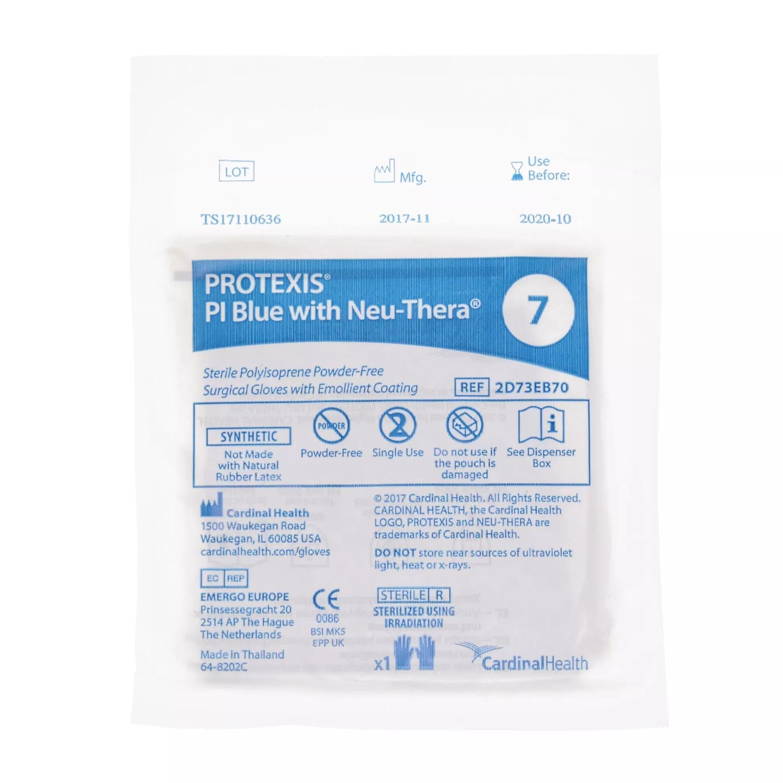 Cardinal Health PI Blue Neu-Thera Surgical Gloves | Latex-Free Sterile
