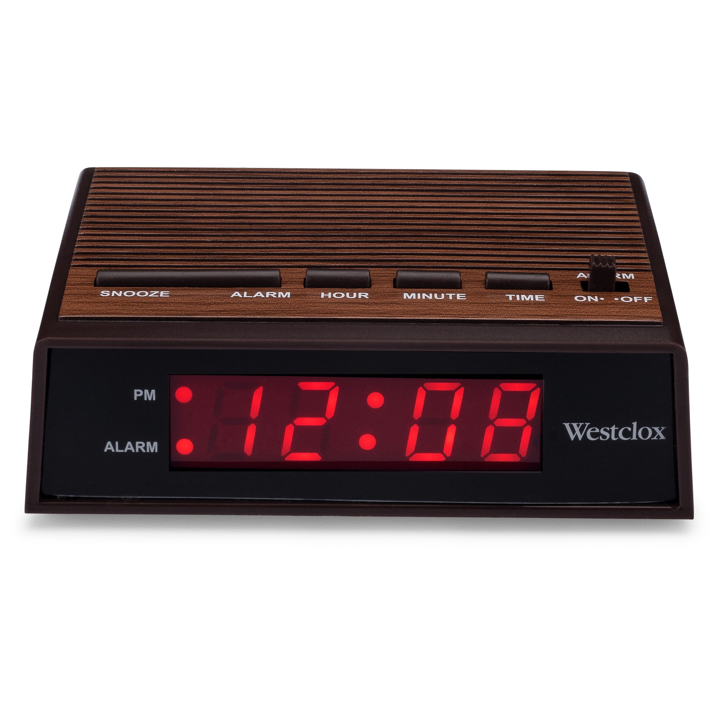 Westclox Woodgrain LED Alarm Clock, 0.6