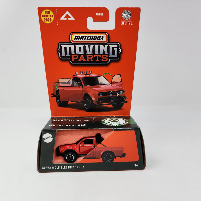 Alpha Wolf Electric Truck * Red * 2025 Matchbox Moving Parts Case