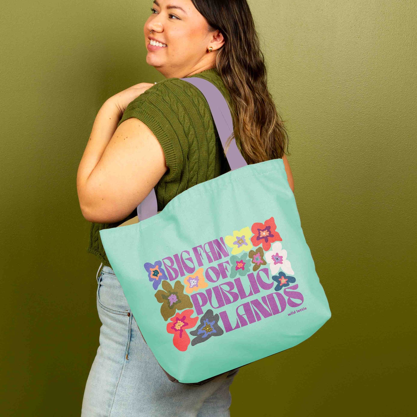 Big Fan Floral Canvas Tote – Wild Lettie