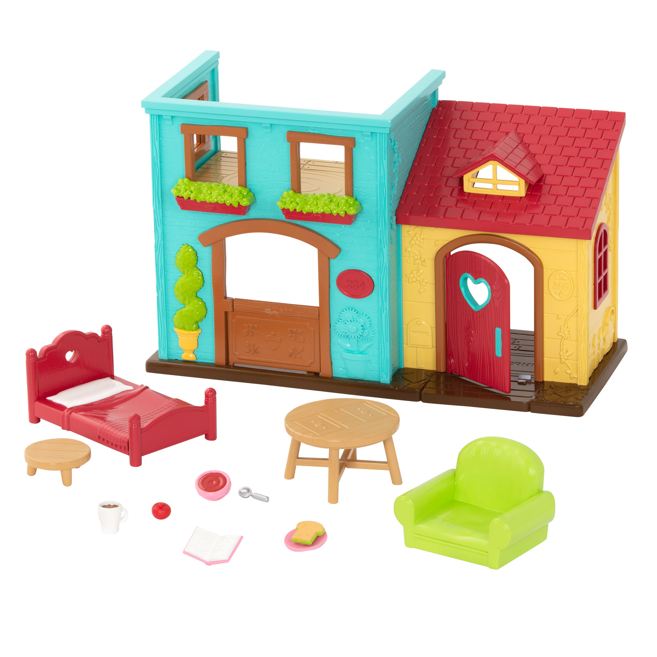 Li'l Nextdoor Neighbors | Toy Townhouse with Accessories | Li'l