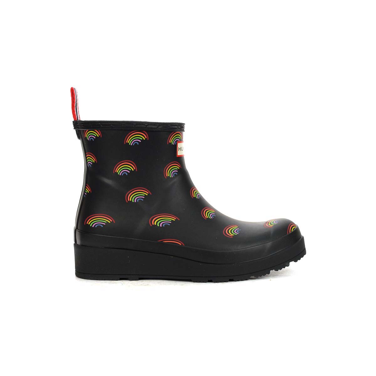 Hunter Women's Play Short Mini Rainbow Print Rubber Boots