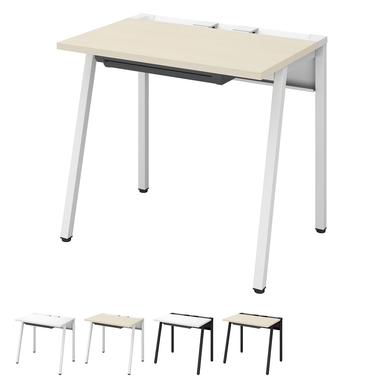 LEAN リーン／平机／センター引き出し付き／W800×D600／天板ナチュラル