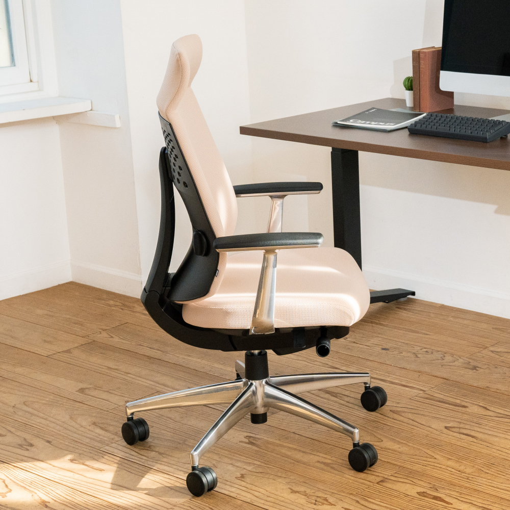 Wizard4 ウィザード4／ローバックタイプ／T型肘／ブラック樹脂脚／布