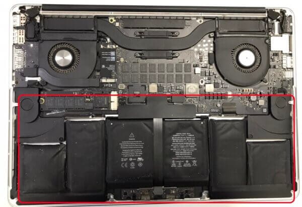 MacBook Pro (Retina, 15-inch, Mid 2015)のバッテリー交換対応