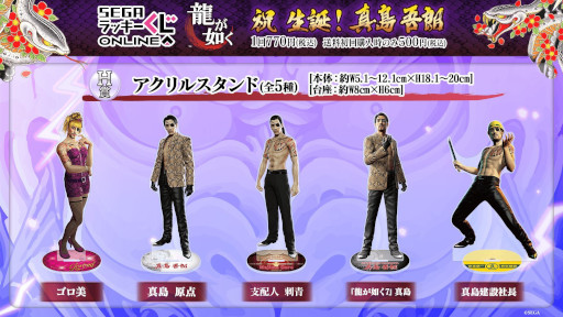 龍が如く」，真島吾朗の誕生日を記念したセガ ラッキーくじオンライン