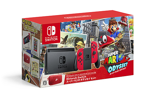スーパーマリオ オデッセイ」とJoy-Con（レッド），キャリングケースを