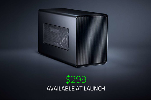 税別299ドルの外付けグラフィックスボックス「Razer Core X」，3