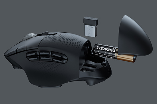 単三形乾電池1本で240時間駆動の多ボタンワイヤレスマウス「G604