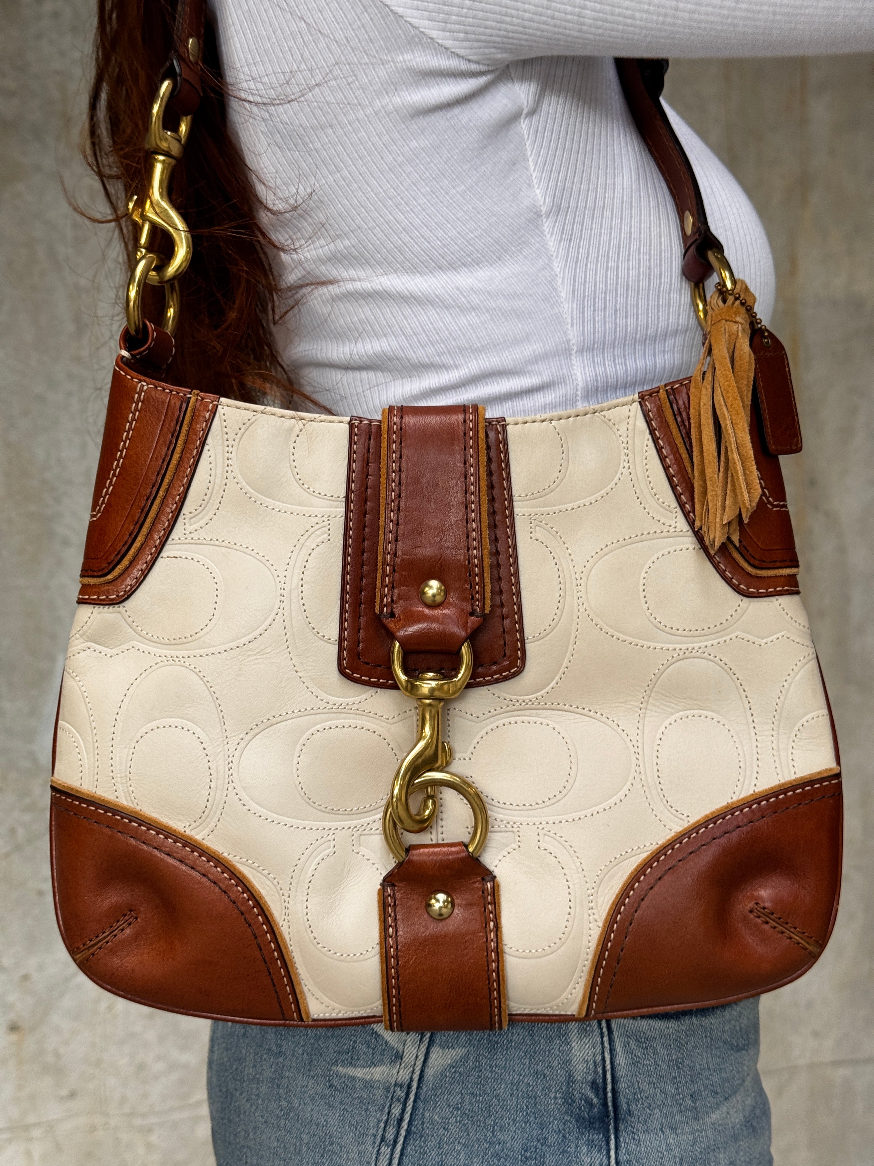 VINTAGE COACH HOBO LEATHER SHOULDER BAG – 777ST.