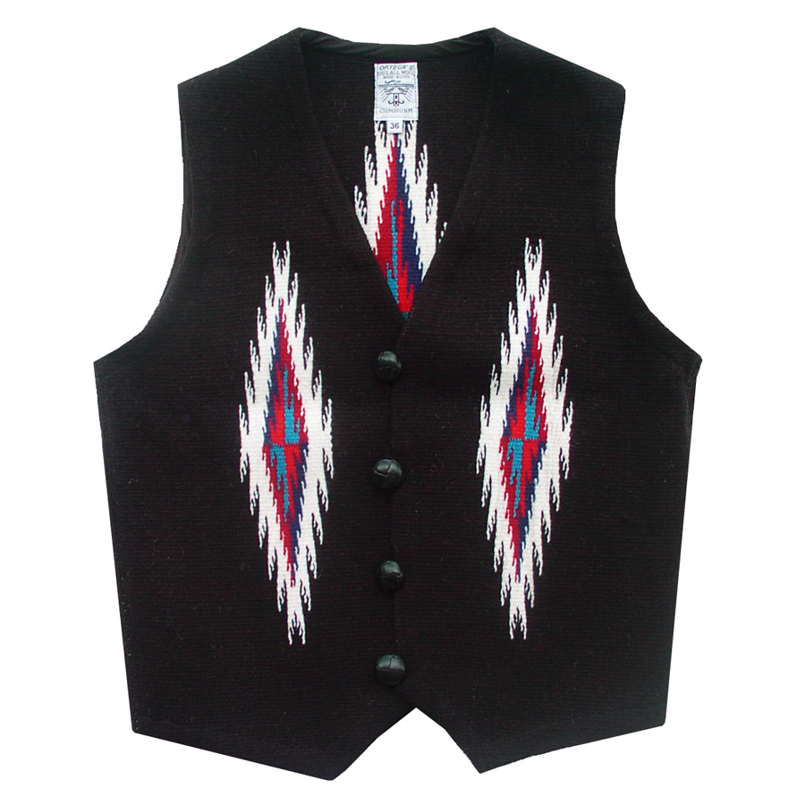 オルテガ チマヨ ベスト 36・100%ウール手織り/CHIMAYO ORTEGA'S HAND