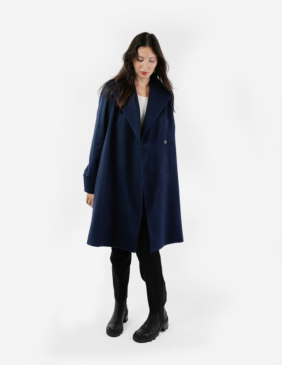 Women's Wool Coat - Adult - Navy – The Checkroom
