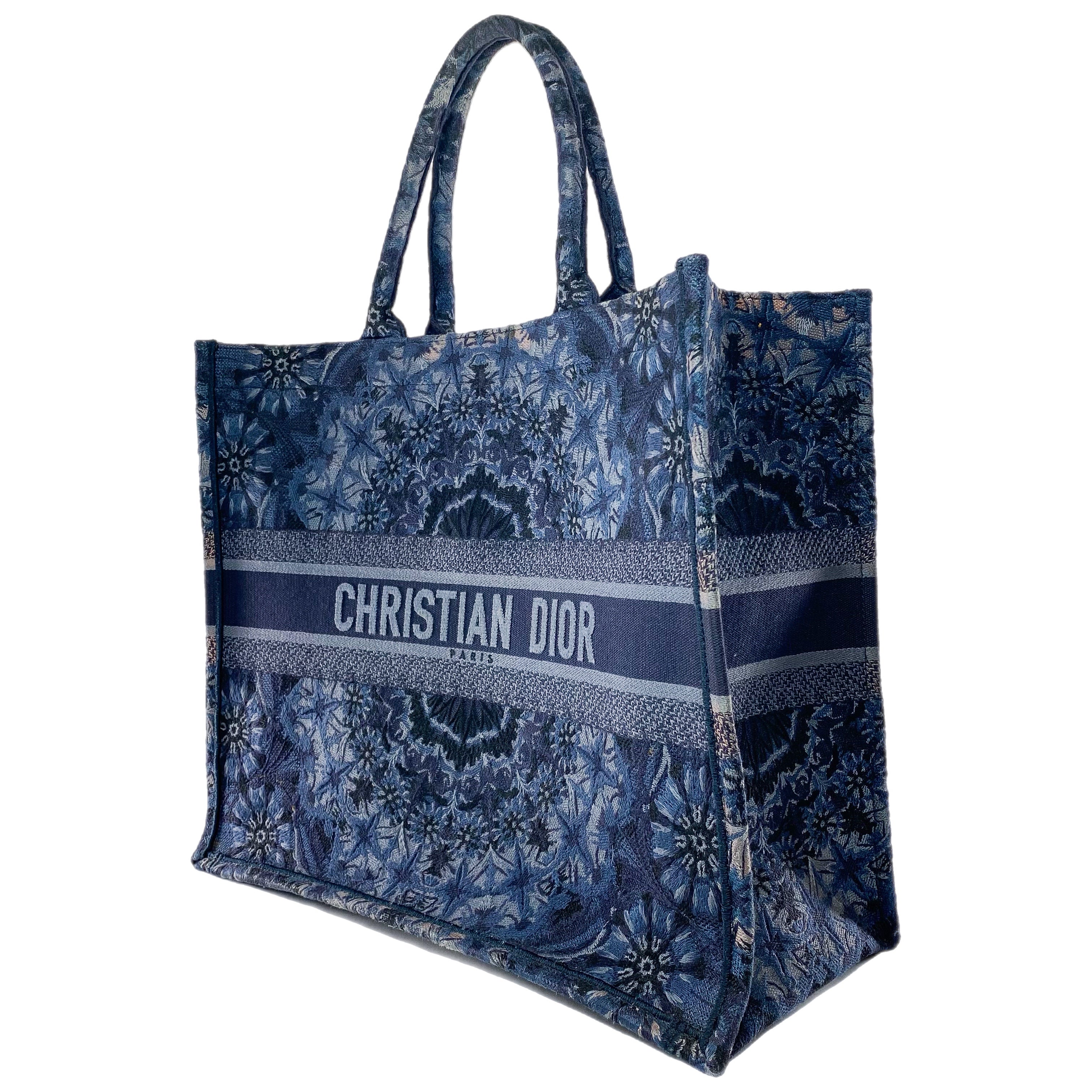 Dior Navy Jacquard Large Book Tote – Consign of the Times ™